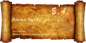 Barka Aglája névjegykártya